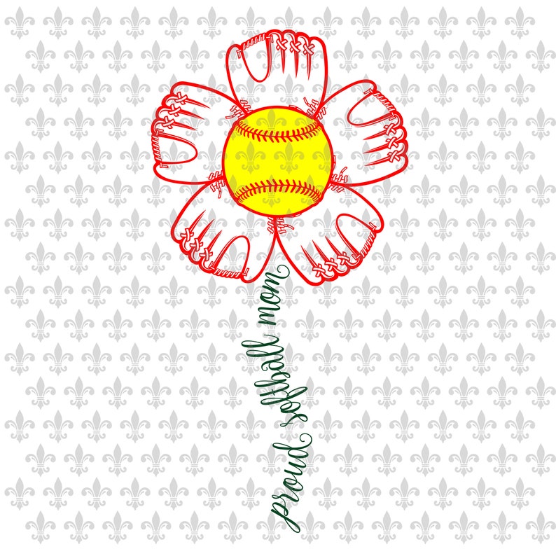 Proud Softball Mom Flower SVG Cricut Silhouette Cut File Etsy