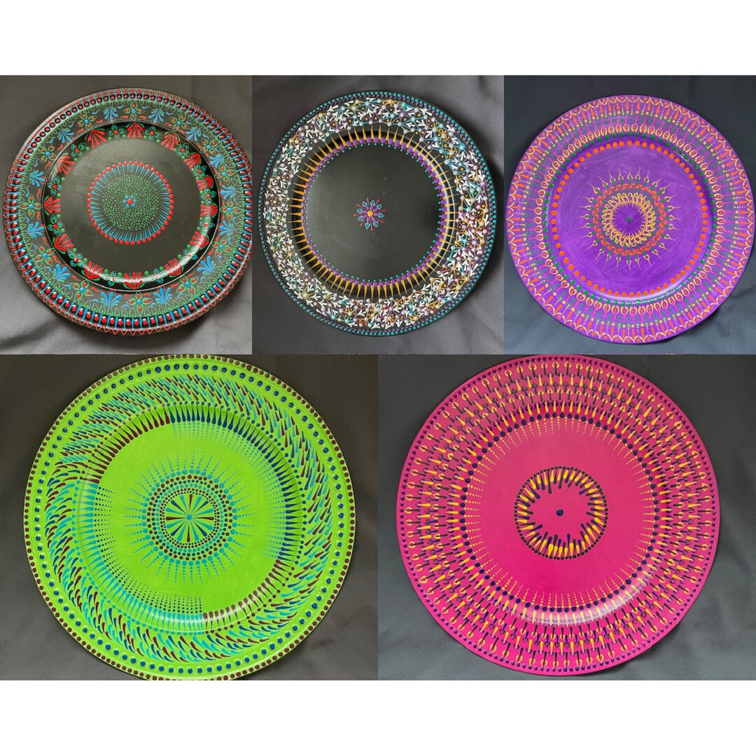 Wedding Centerpiece Henna Mehndi Event Charger Plates Dot Art Mandala