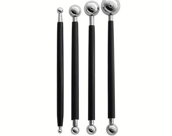 Dot Art Painting Tools: Large Tip Mandala Set, Black or Blue, Set of 4