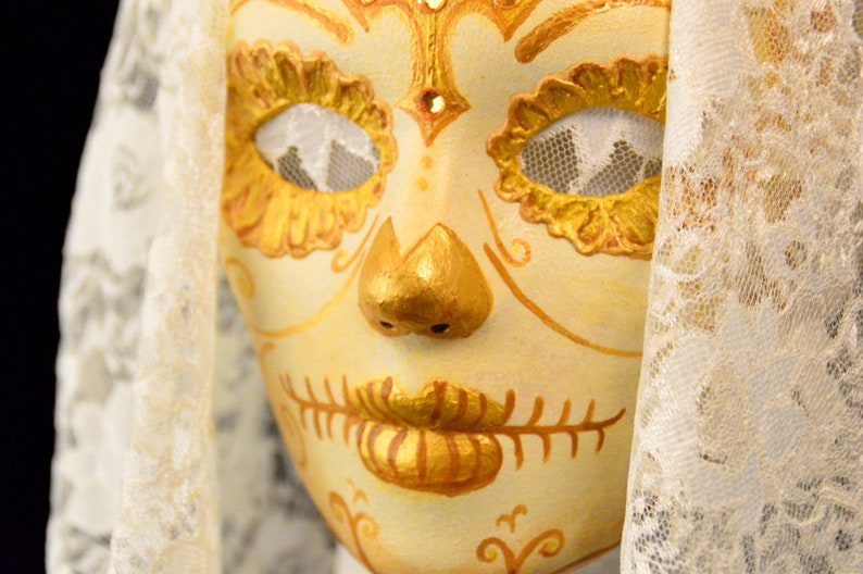 Maschera Del Giorno Dei Morti Con Rosa