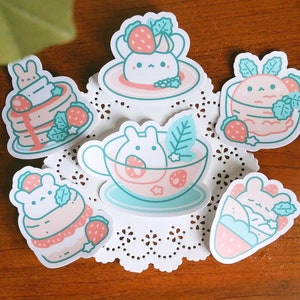 Strawbunny Mint Tea and Friends Stickers