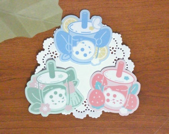 Boo-ba Ghostea Stickers, Boba Tea Vinyl Stickers