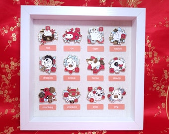 Chinese Zodiac Animals Enamel Pin, Lunar New Year