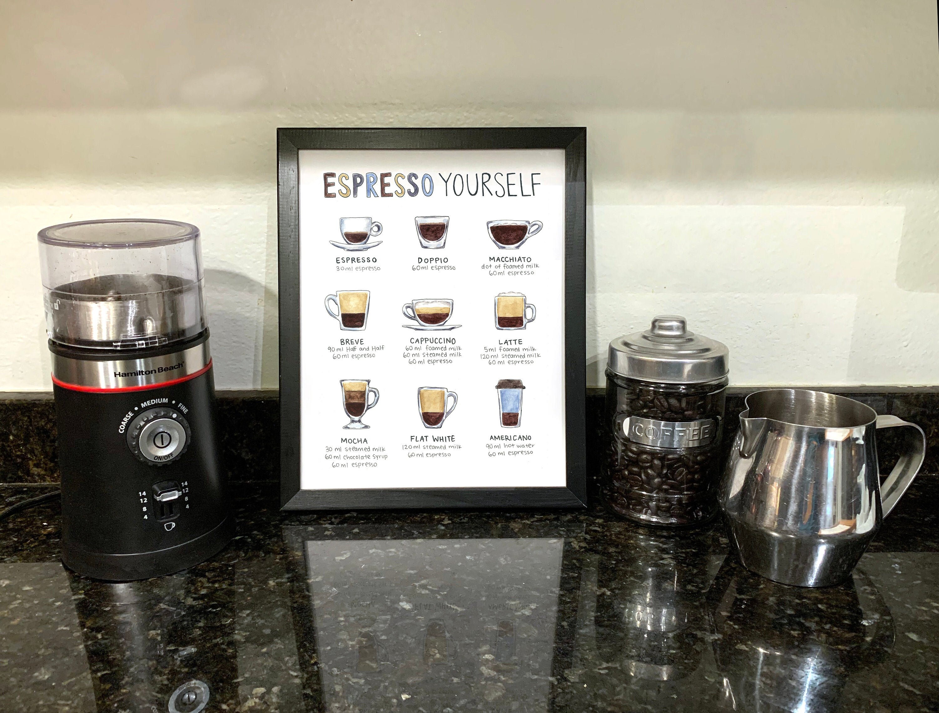 Espresso Guide Coffee Art Coffee Poster Espresso Cheat Etsy