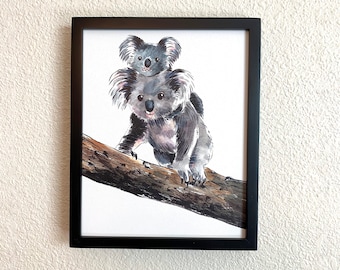 Koala Art, Koala Print, Koala Painting, Animal Art, Watercolor Art, Art Print, Home Decor, Wall Art, Wall Decor, Nursery Art