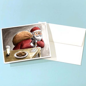 Christmas Card, X-Mas Card, Holiday Card, Greeting Card, Christmas Card Funny, Santa Christmas Card, Santa Claus, Santa Cookies