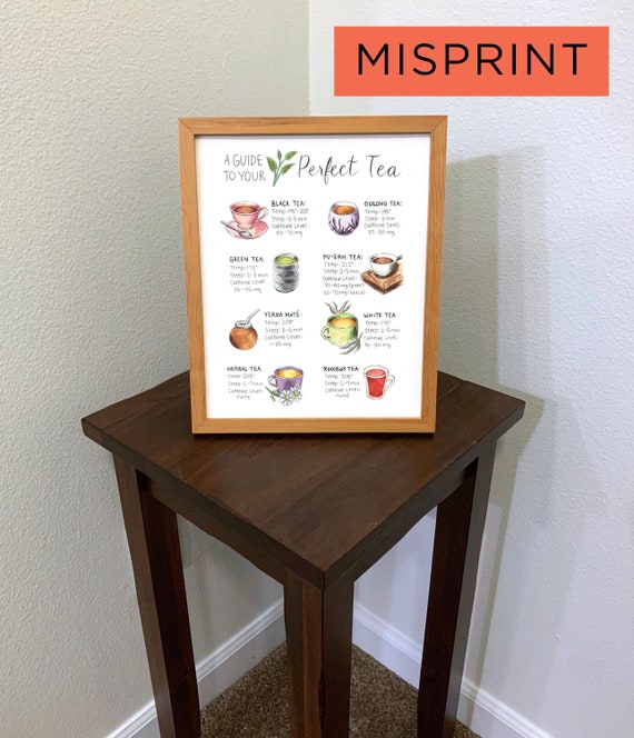 MISPRINT, Tea Steeping Time, Tea Guide, Tea Poster, Kitchen Decor, Kitchen Wall Art, Kitchen Cheat Sheet, Wall Decor, Home Decor, Art Print
