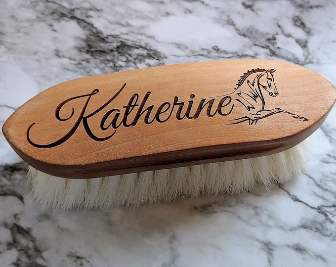 Beautiful Custom Engraved Horse Brush soft Finishing Brushes and More