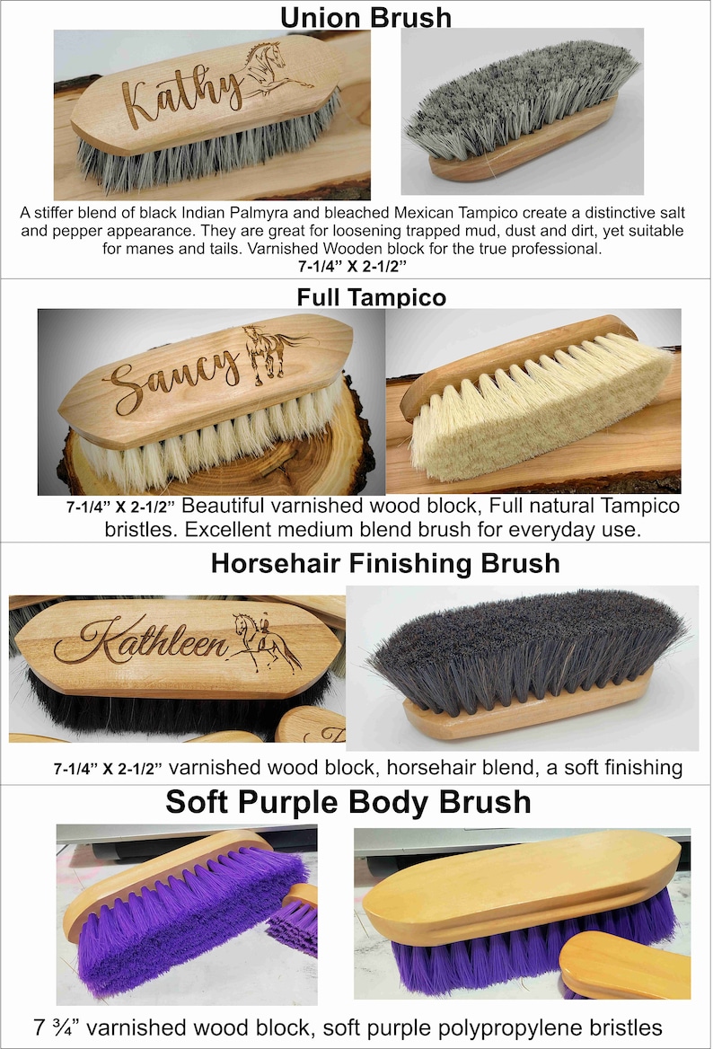 Beautiful Custom Engraved Horse Brush soft Finishing Brushes Etsy