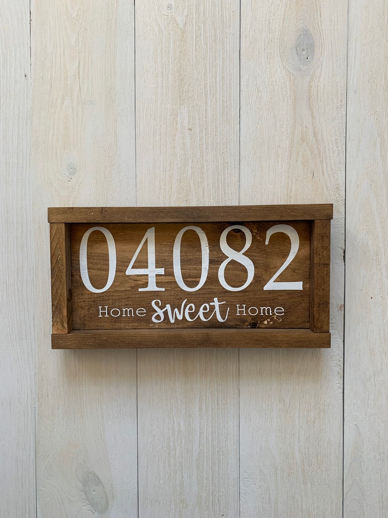 Framed zip code sign housewarming gift bridal shower gift ...