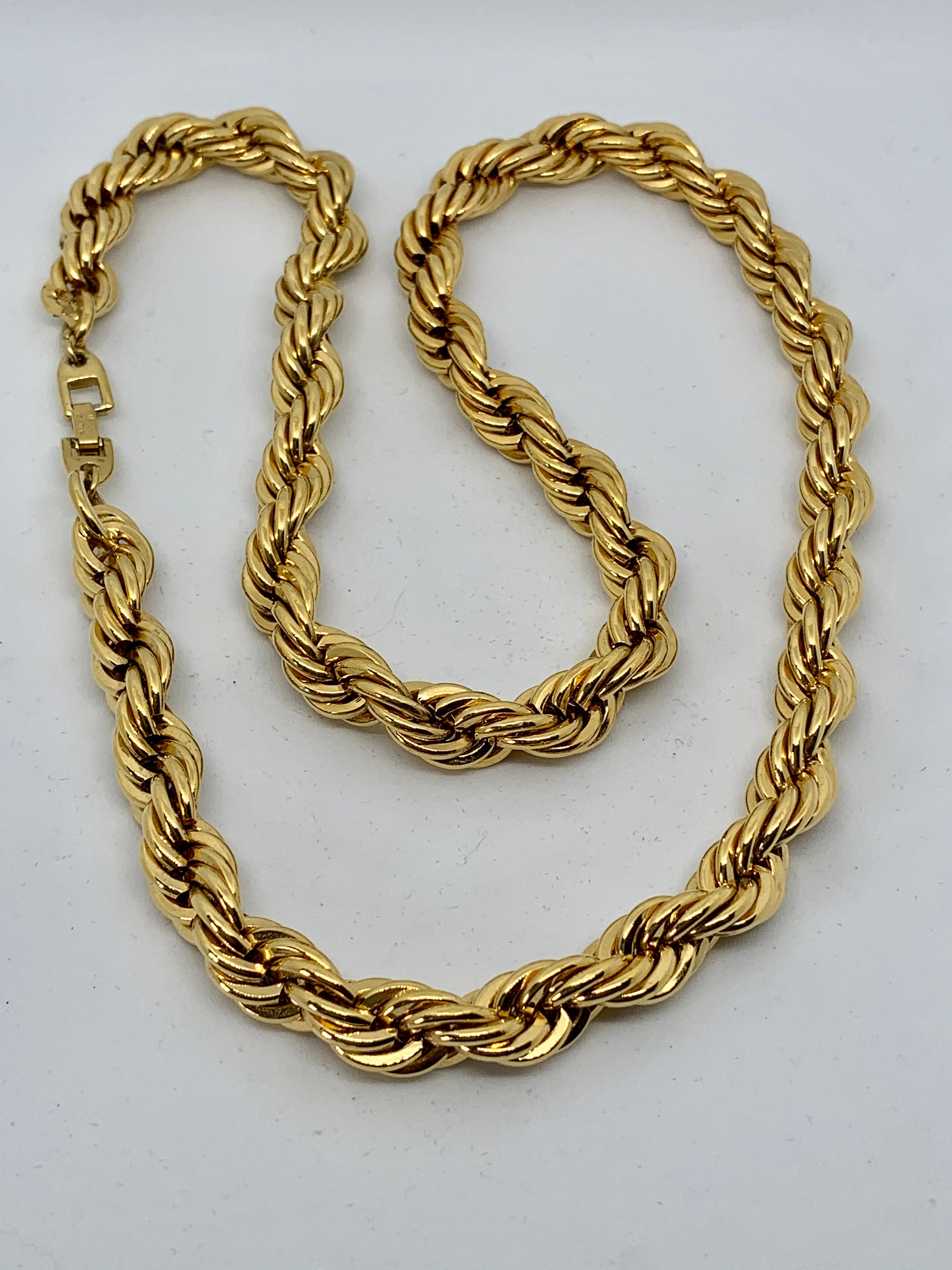 22 Napier Chunky Goldplated Twisted Rope Chain Etsy