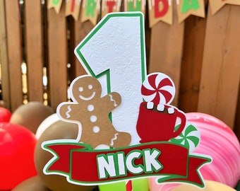 Gingerbread Cake Topper | Winter ONEderland Birthday Party Decorations | Gingerbread Party Supplies | Christmas Birthday Party Decor