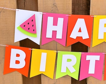 Custom Fruit Banner | TWOtti Fruitti Birthday Party Decorations | Fruit Party Supplies | Two Sweet Party Decor | Sweet One Birthday