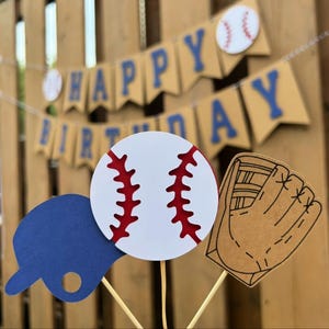 Baseball Cupcake Toppers | Rookie Year Birthday Party Decorations | Sports Party Supplies