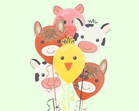 Farm Animal Latex Balloon Kit Barnyard Birthday Party Decorations