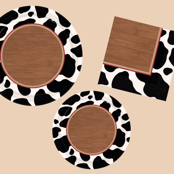 Cowboy Tableware Bundle | Rodeo Birthday Party Decorations | My First Rodeo | Last Rodeo | Holy Cow Party | Cowgirl Birthday Decorations