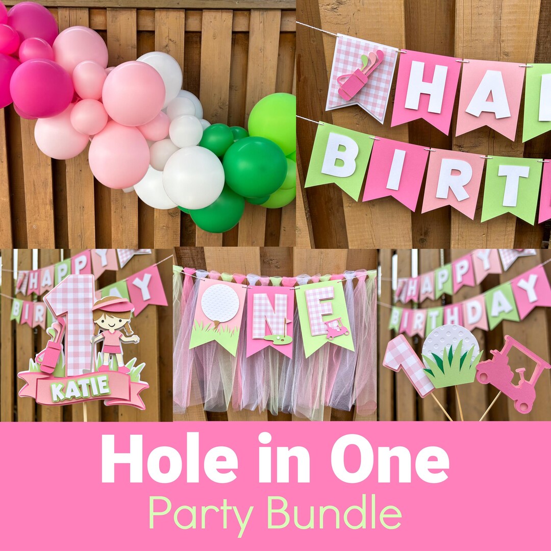 Pink Hole in One Party Bundle | Girls Golf First Birthday Party ...