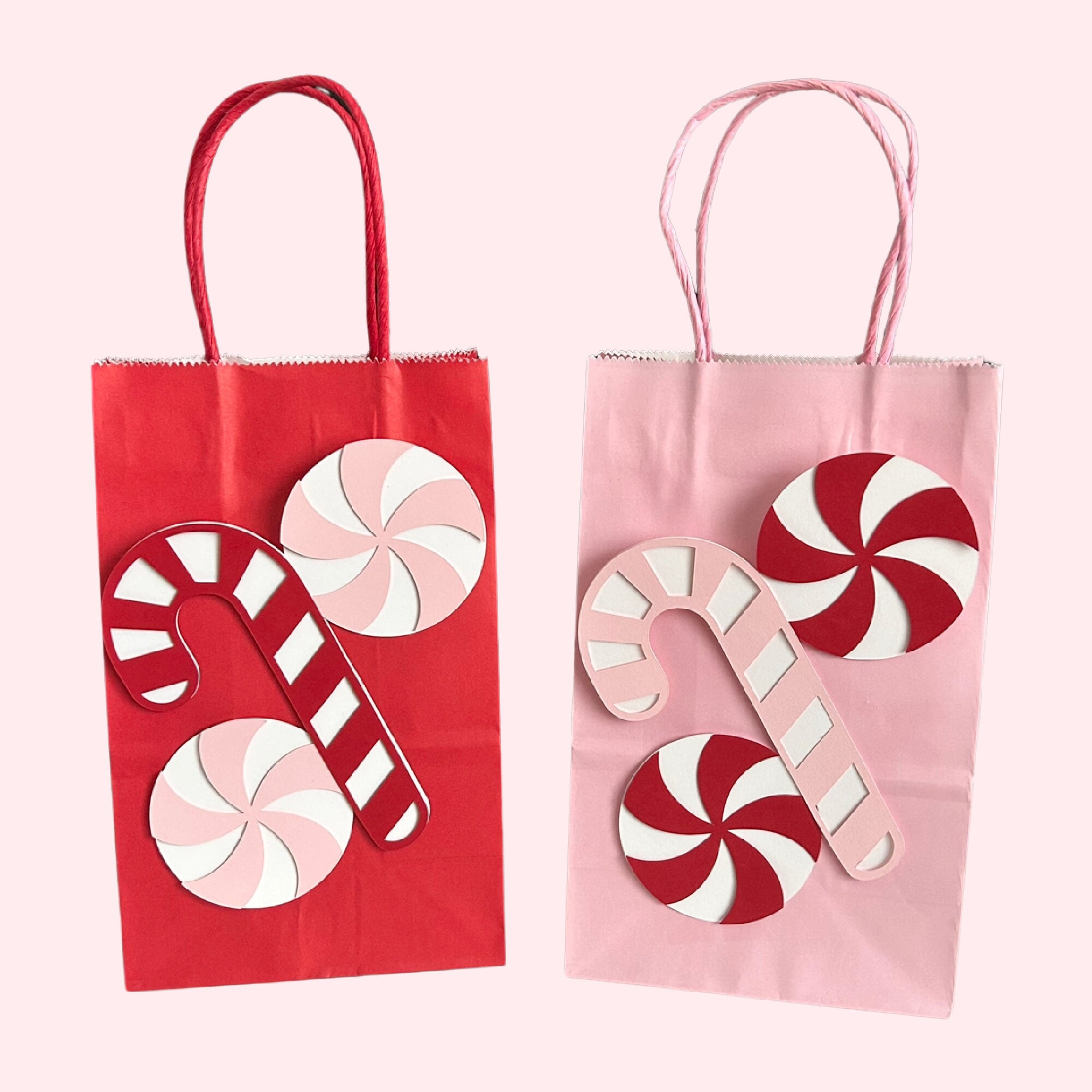 Pink Candy Cane Party Favour Bags Pink Christmas Party Decorations Holiday Baby Shower Party Supplies Peppermint Candy Party Decor Etsy