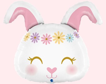31" Boho Bunny Balloon | Some Bunny Is One Birthday Party Decorations | Easter Balloons | Bunny Birthday Party Supplies | Bunny Decor