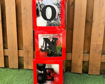 Rock Balloon Boxes | Rock and Roll First Birthday Party Decorations | Rock Music Party Supplies | Ready 2 Rock | One Rocks | Born 2 Rock