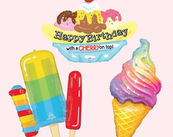 Ice Cream Balloons | Ice Pop Birthday Party Decorations | Pool Party Supplies | Summer Party Decor | Two Sweet Decor | Sweet One Birthday