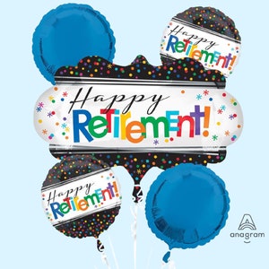 Retirement Balloon Bouquet | Happy Retirement Party Decorations | Retirement Party Supplies