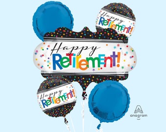 Retirement Balloon Bouquet | Happy Retirement Party Decorations | Retirement Party Supplies