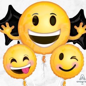 Happy Face Balloon Bouquet | Smile Face Birthday Party Decorations | One Happy Dude Party Supplies | One Cool Dude Decor