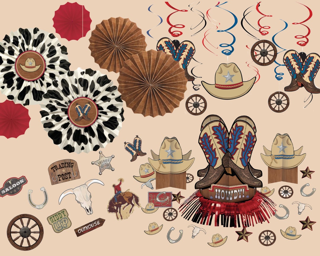 Cowboy Party Decoration Bundle My First Rodeo Birthday Party