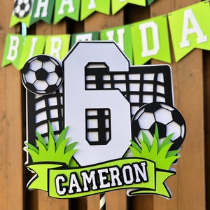 Adorno para tarta de fútbol personalizado / Decoración para fiesta de cumpleaños de fútbol / Artículos para fiestas deportivas / Decoración para fiesta de fútbol