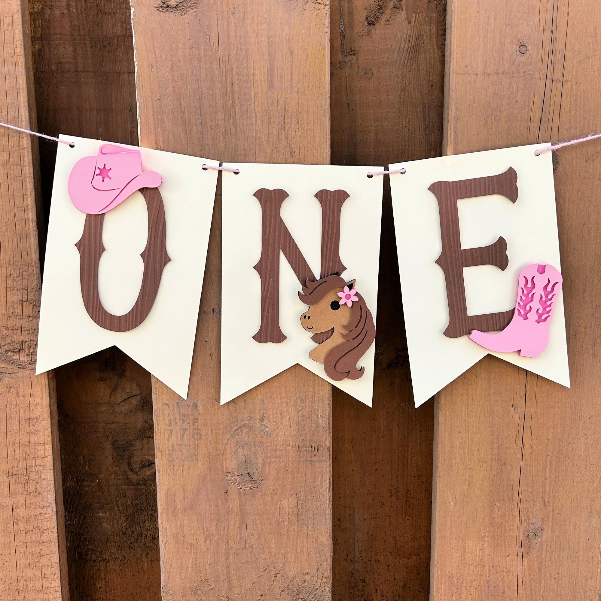 Pink Cowgirl Highchair Banner | Girls My First Rodeo Birthday Party ...