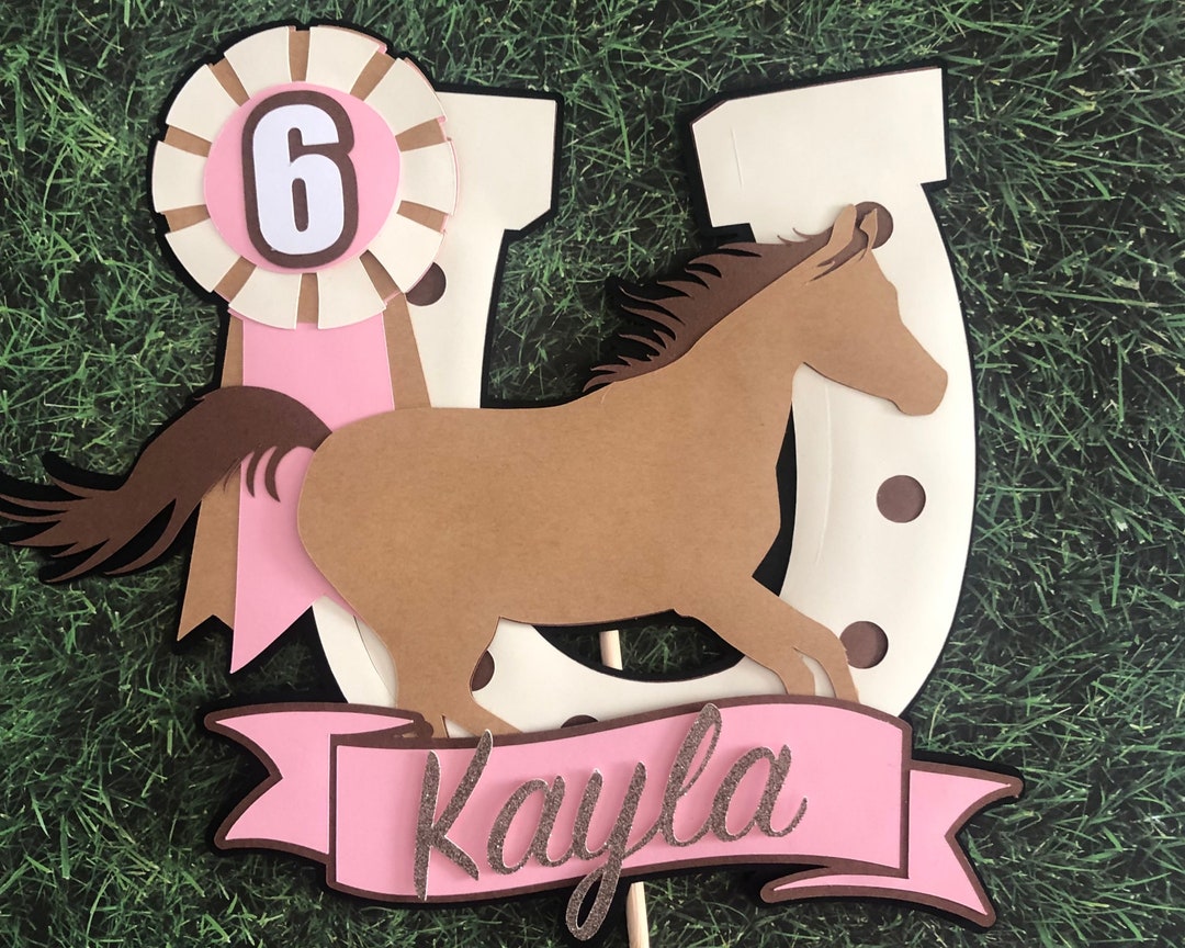 Equestrian Horse Birthday Cake Topper Horseback Riding Etsy