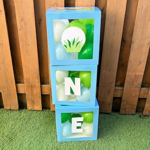 Cajas de globos azules de golf / Decoraciones para fiesta de primer cumpleaños "Hoyo en uno" / Artículos para fiesta de golf / Fiesta deportiva imagen 1