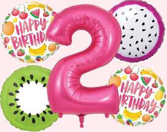 TWOtti Frutti Balloon Bouquet | Fruit Birthday Party Decorations | 2nd Birthday Party Decor | Tutti Fruitti Party Supplies