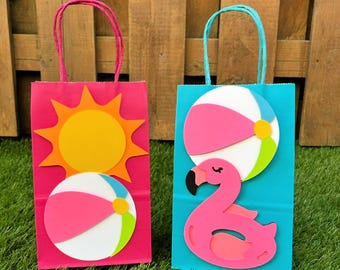 Bright Pool Party Favour Bags | Bright Pool Birthday Party Decorations | Summer Party Supplies | Beach Ball Party Decor | One in the Sun