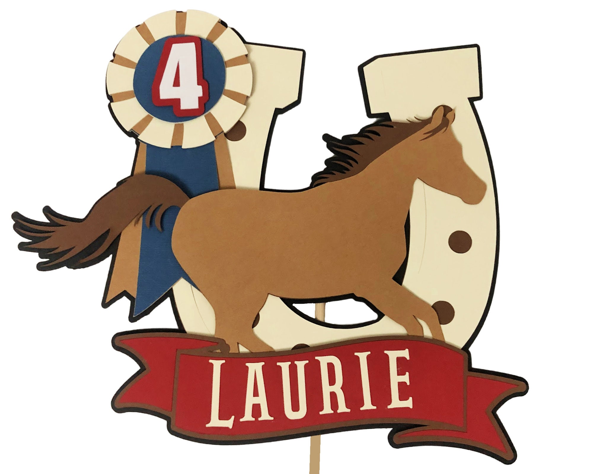 Horse Birthday Cake Topper Horseback Riding Birthday Rodeo Etsy