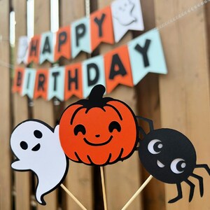 Halloween Cupcake Toppers | Halloween Birthday Party Decor | Little Boo is Due | Baby Brewing | Spooky One Decor| Two Spooky