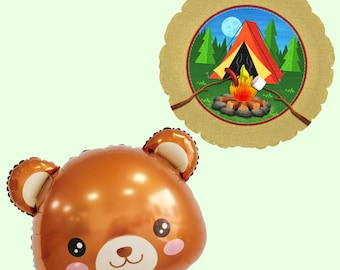 Camping Balloons | One Happy Camper Birthday Party Decorations | Camp Party Supplies | Camper Birthday Party | Lumberjack Party | Wild One