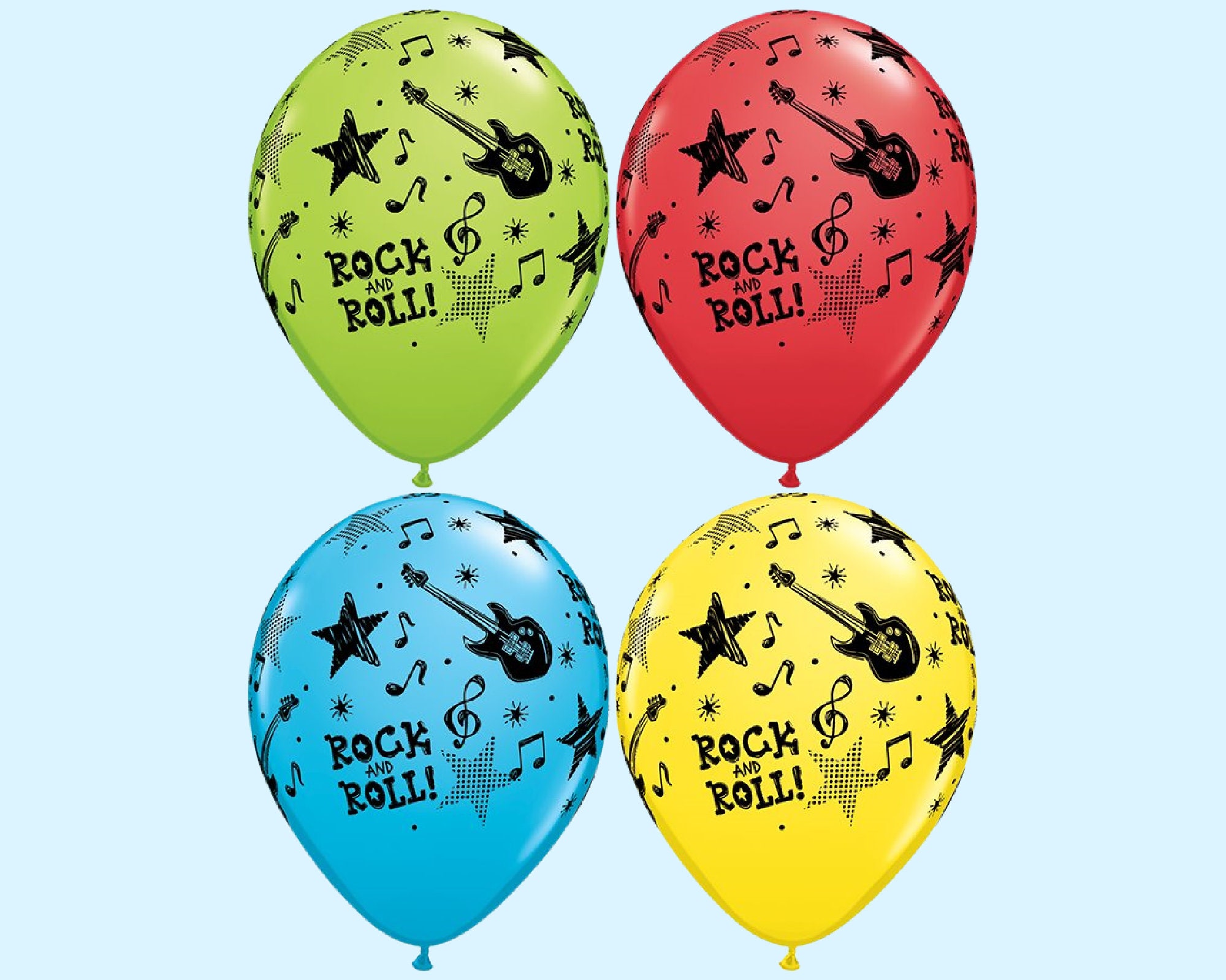 Rock & Roll Balloons | One Rocks Birthday Party Decorations | Born 2 ...
