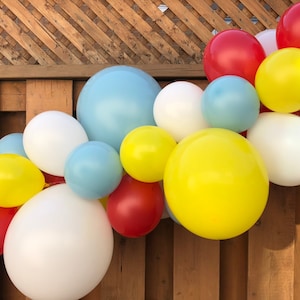 Carnival Balloon Garland | Circus Birthday Party Decorations | Retro Drive In Party Supplies | School Carnival Decor