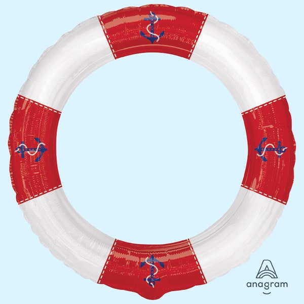 20" Airfill Life Preserver Balloon | Nautical Photo Props | O-Fish-Ally One | Fishing Party Supplies | Nautical Decorations