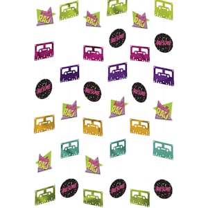 Decade Party String Decorations | 80s Birthday Party Decorations | 90s Party Supplies | Retro Cassette Party Decorations | Neon Party