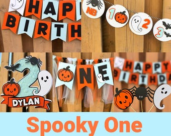 Blue Spooky One Party Bundle | Halloween First Birthday Party Decorations