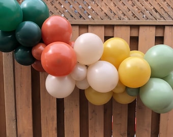 Camping Balloon Garland | One Happy Camper Birthday Party Decorations | Woodland Party Supplies | Muted Green Balloon Decor