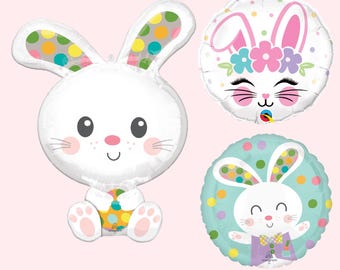 Bunny Balloons | Some Bunny is One Birthday Party Decorations | Easter Party Supplies | Bunny Birthday Decor
