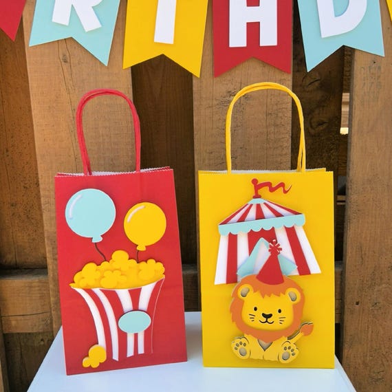 Carnival Party Favour Bags | Circus Birthday Party Decorations | Circus Tent Party Decor | Big Top Party Supplies