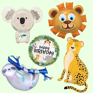 Jungle Animal Balloons | Safari Birthday Party Decorations | Two Wild Party Supplies | Wild One Party Decor | Jungle Baby Shower Balloons