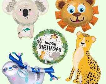 Jungle Animal Balloons | Safari Birthday Party Decorations | Two Wild Party Supplies | Wild One Party Decor | Jungle Baby Shower Balloons