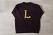 Womens Initial Monogrammed Knit Sweater | Burgundy & Gold 