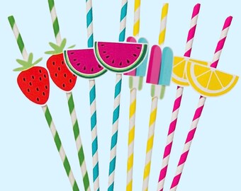 Summer Party Straws | Pool Party Decorations | One in the Sun Birthday Decor